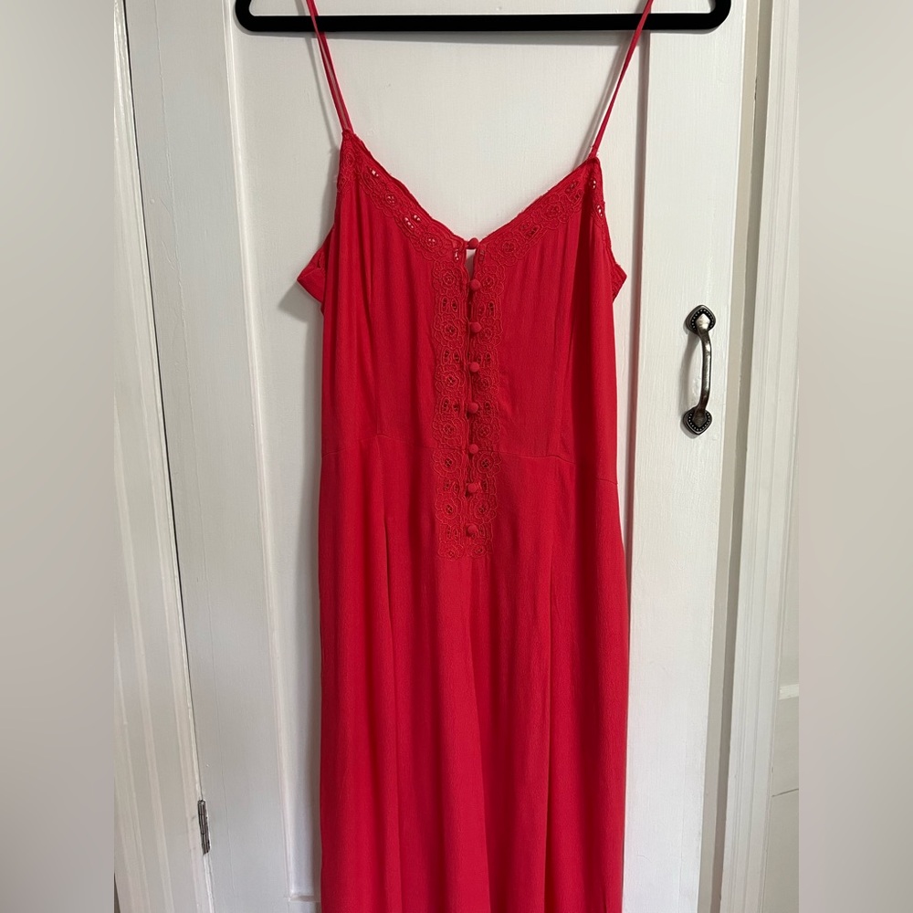 Free People Red Summer Jumpsuit 💃🏻 - Picture 2 of 7